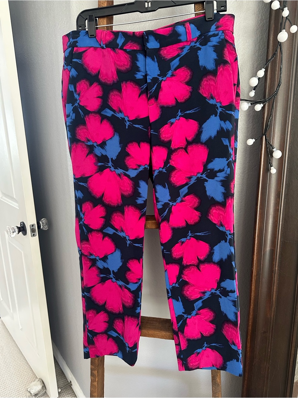 Banana Republic Pants Floral Pink & Blue size 12 petite